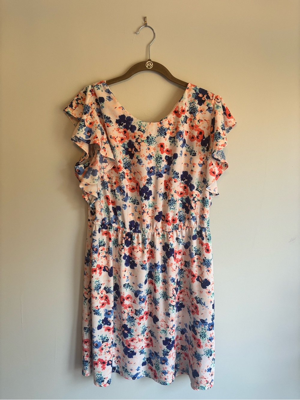 Merona Floral Ruffle Mini Dress - Pink & Blue